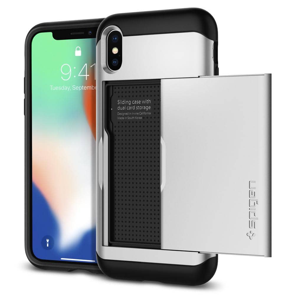 iPhone X Case Spigen Slim Armor CS Satin Silver