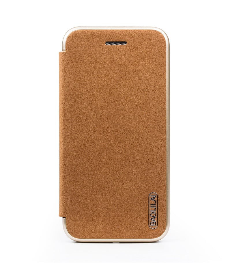 Baolilai Grain Leather Flip Wallet iPhone X Case