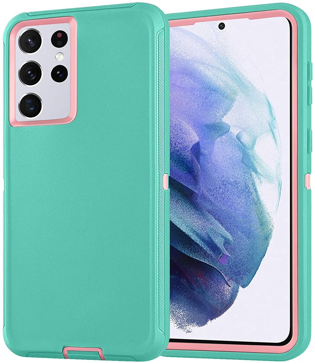 Samsung Galaxy S21 Ultra 5G Defender Series Case - Mint Pink