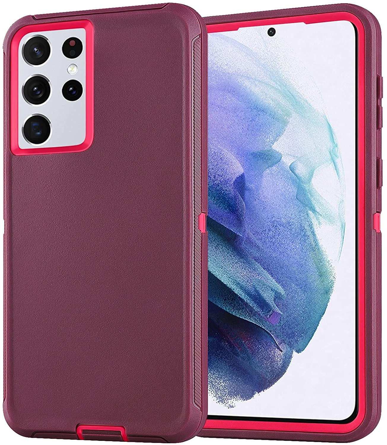 Samsung Galaxy S21 Ultra 5G Defender Series Case - Wine Pink