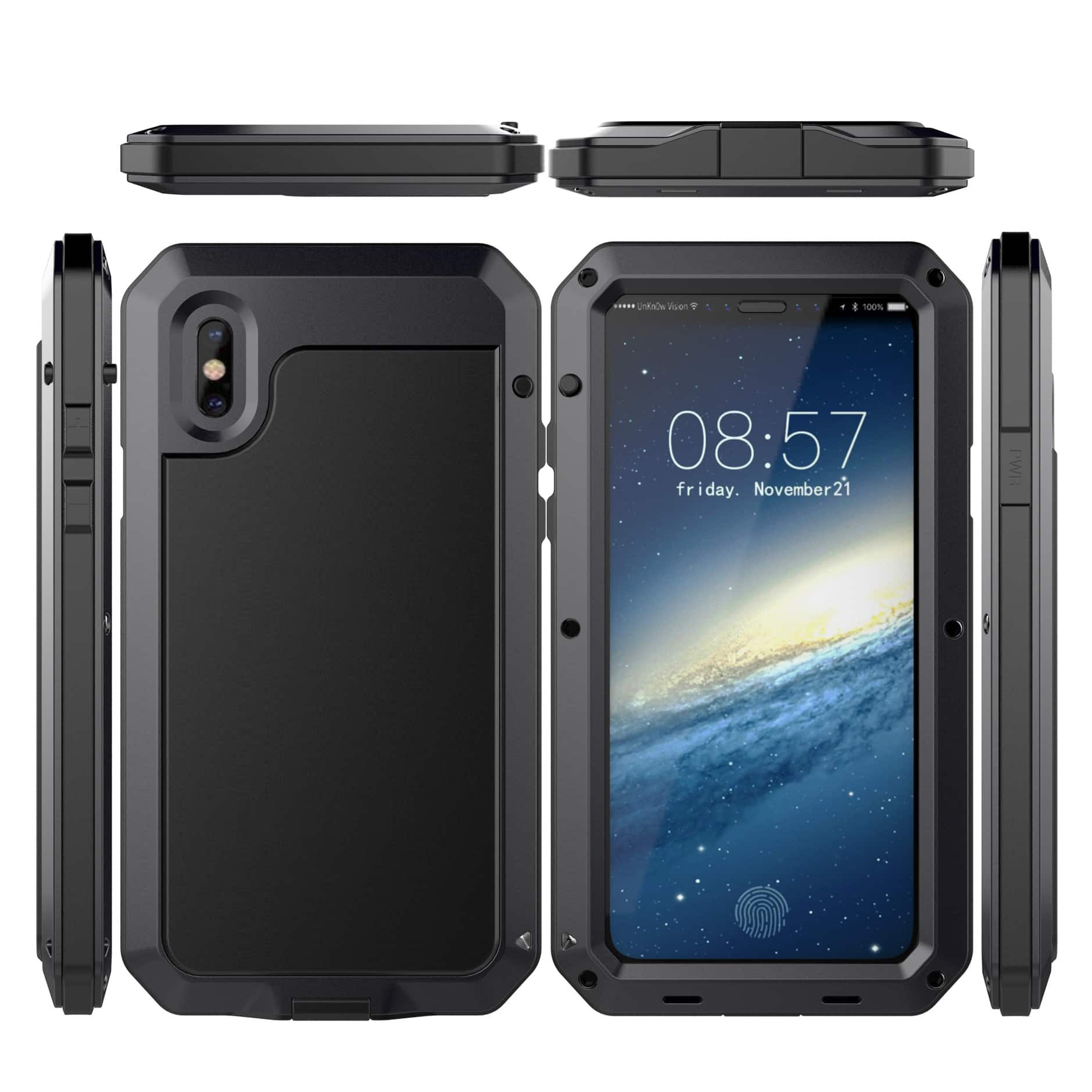 Shockproof Gorilla Glass Metal Case for iPhone X