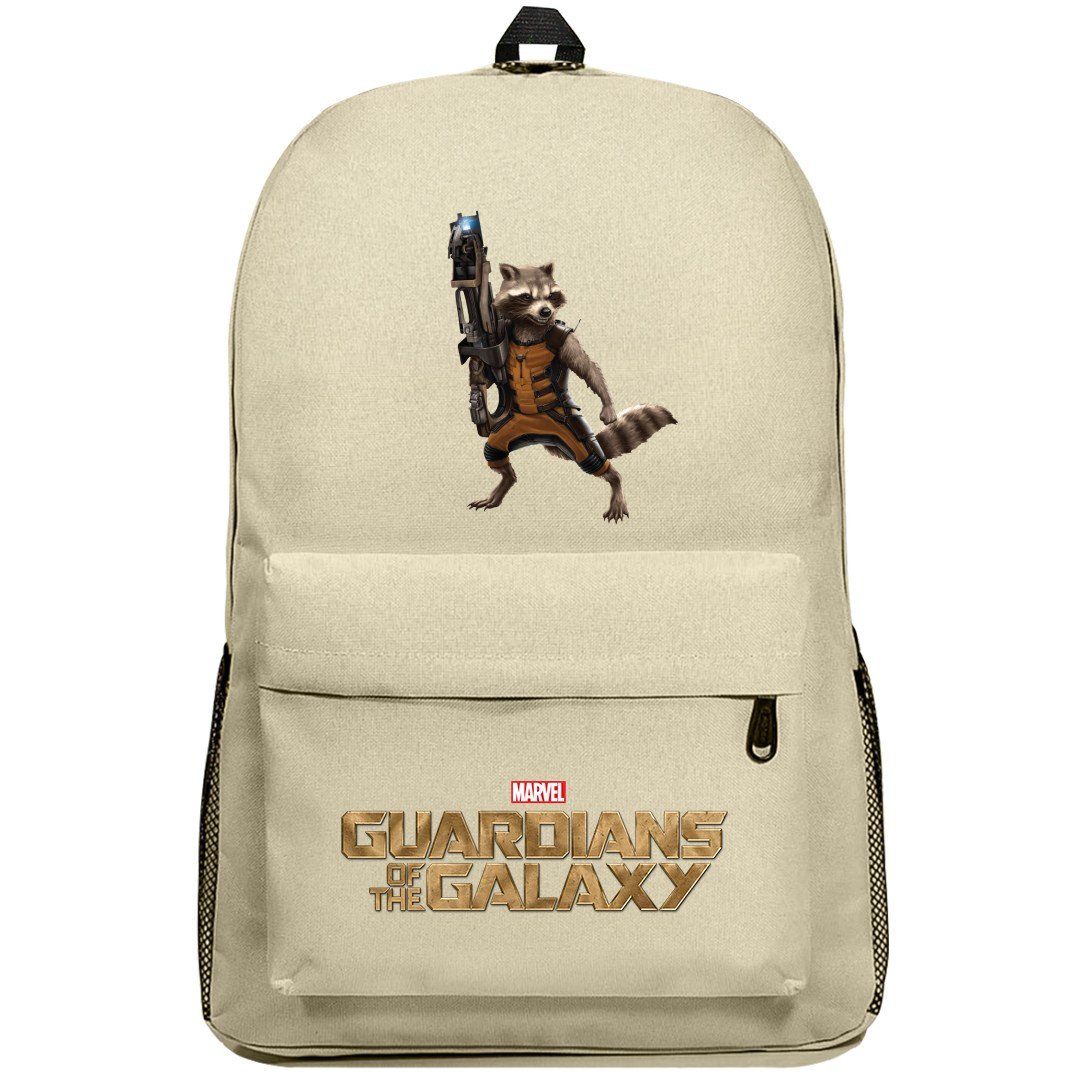 Guardians Of The Galaxy Rocket Raccoon Backpack SuperPack - Rocket Raccoon Fiercely Holding Laser Cannon