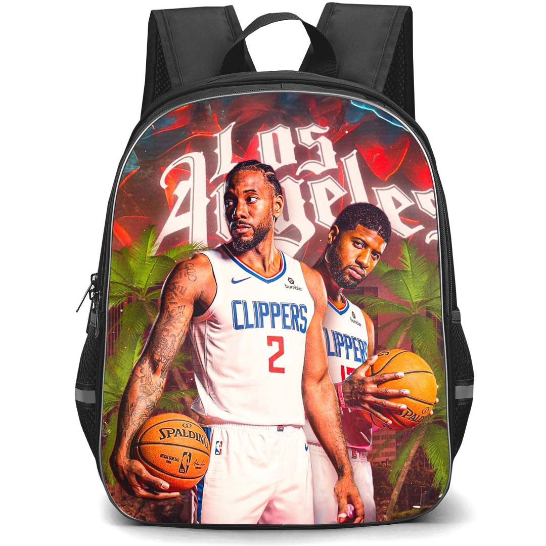 NBA Los Angeles Clippers Backpack StudentPack - Los Angeles Clippers Kawhi Leonard And Paul George Holding Ball