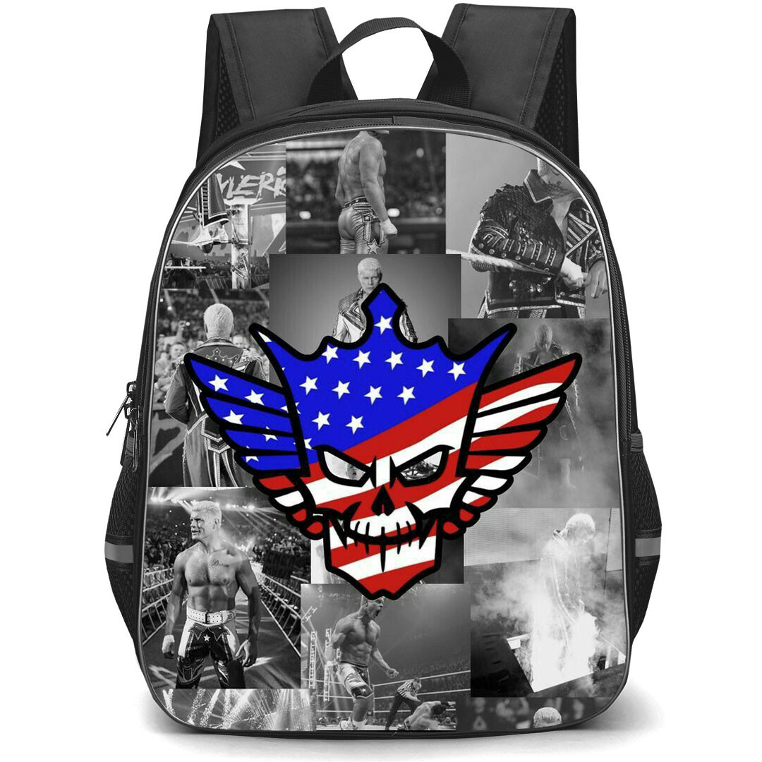 WWE Cody Rhodes Backpack StudentPack - Cody Rhodes Logo Collage