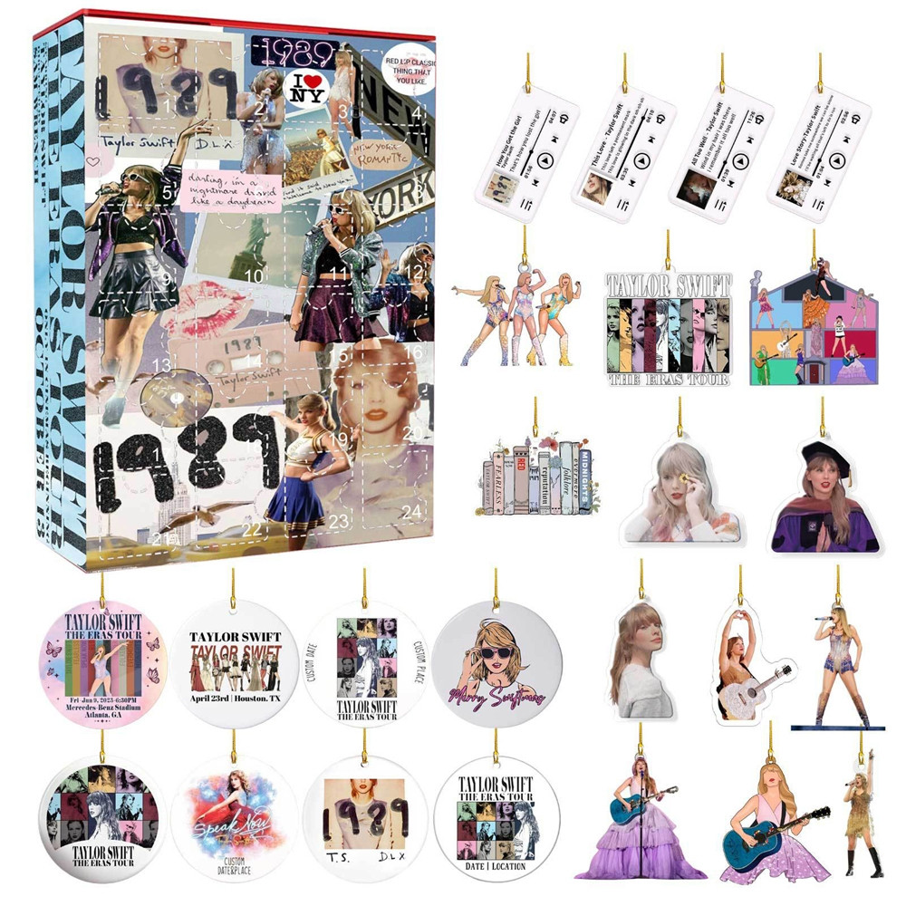 Taylor Swift 1989 Collage Advent Calendar 2023 Christmas Countdown Ornaments Keychain