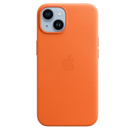 iPhone 14 Leather Case with MagSafe Orange