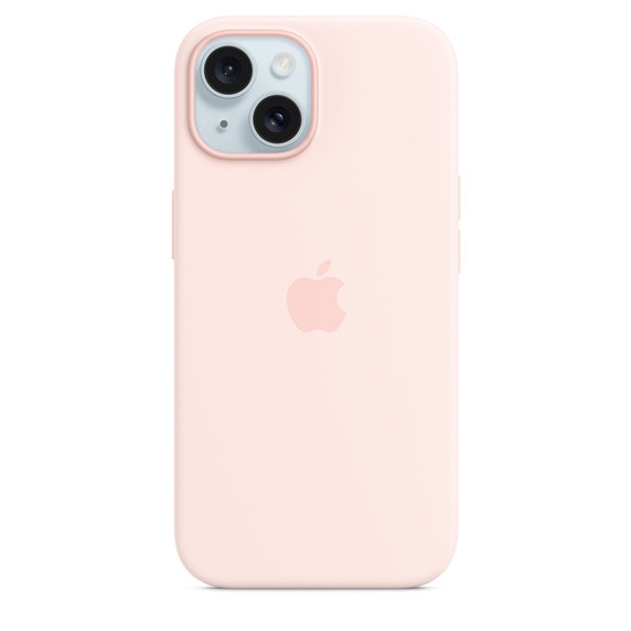 iPhone 15 Silicone Case With MagSafe Light Pink