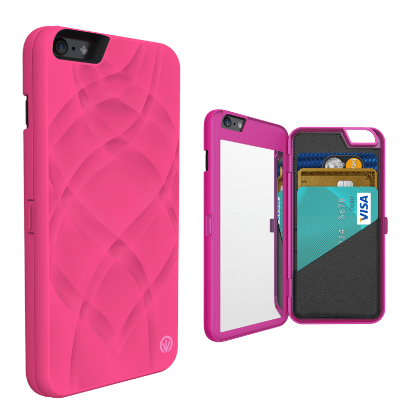 iFrogz Charisma Wallet Mirror Case for iPhone 6 Plus Hot Pink