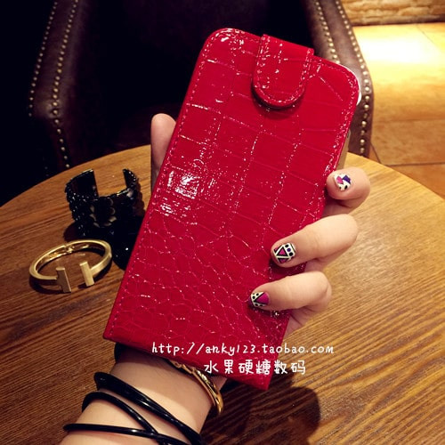 Front Flip Croc Style Leather Designer Flip Case for iPhone 6 Plus