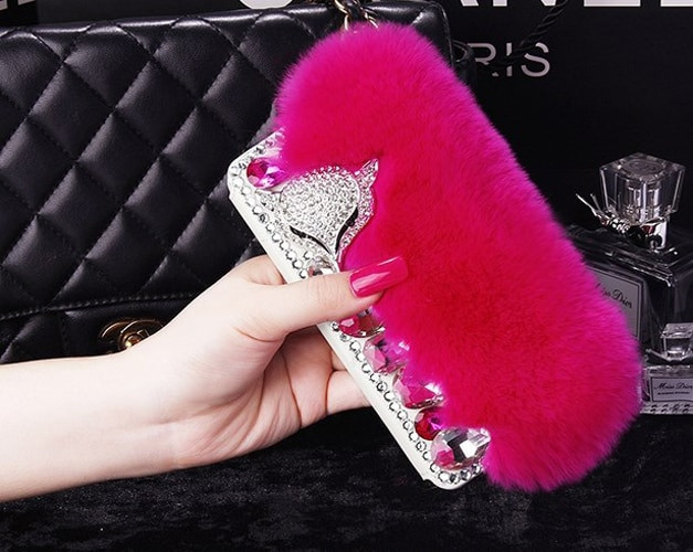 Fur Bling Rhinestone Case for iPhone 7