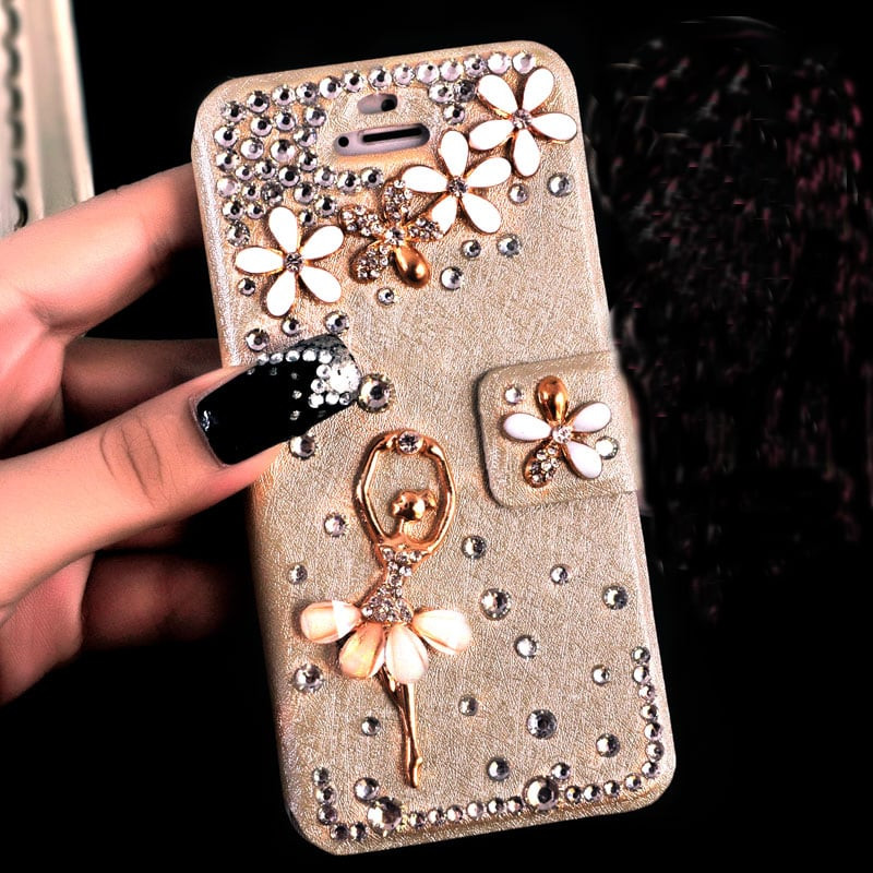 Luxury Rhinestone Bling Flip Wallet Case for iPhone 7