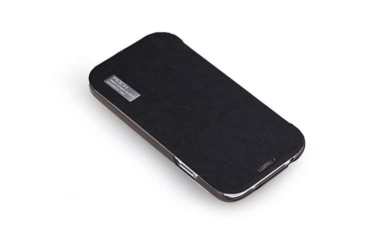 Rock Elegant Slide Flip Black Case for Galaxy S4