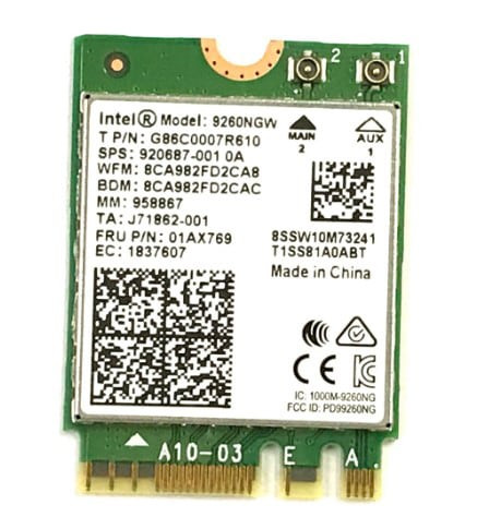Intel 9260NGW 2.4G/5G 300Mbps+1730Mbps 160 MHz Channels Bluetooth 5.0 NGFF Combo Wifi Adapter