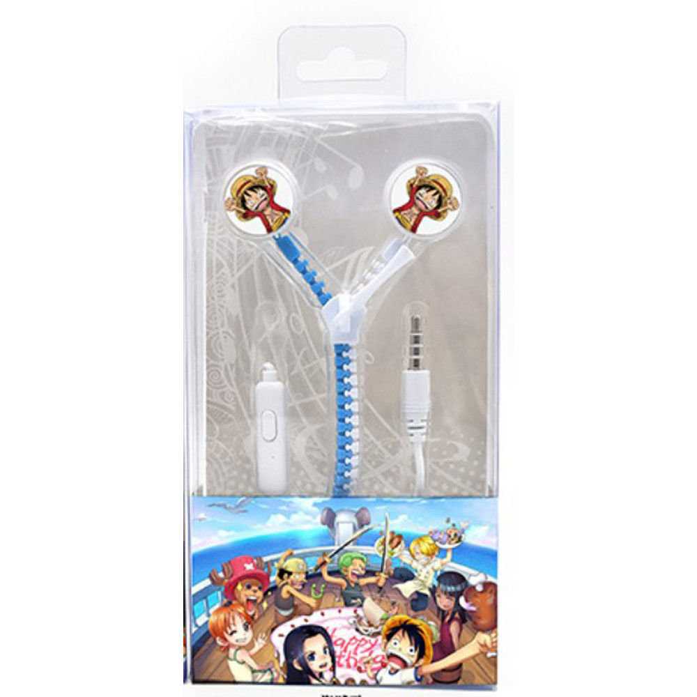 Zipper Earphone Earbuds Luffy