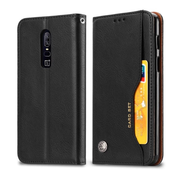 One Plus 6 Real Leather Card Wallet Case