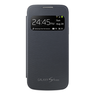 Samsung Galaxy S4 Mini S View Flip Black Case Cover