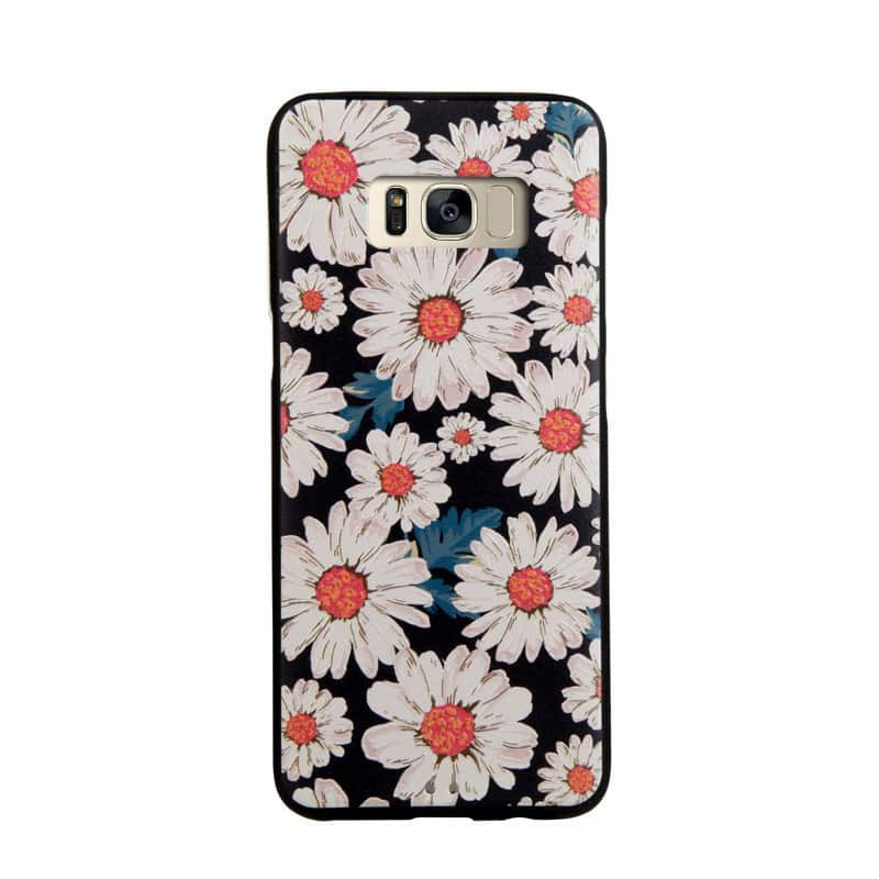 Daisy Floral Pattern Leather Feel Case for Galaxy S8 Plus