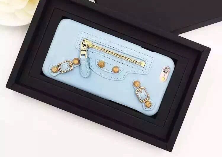 Balenciaga Leather iPhone 6 6s Plus Case - Baby Blue