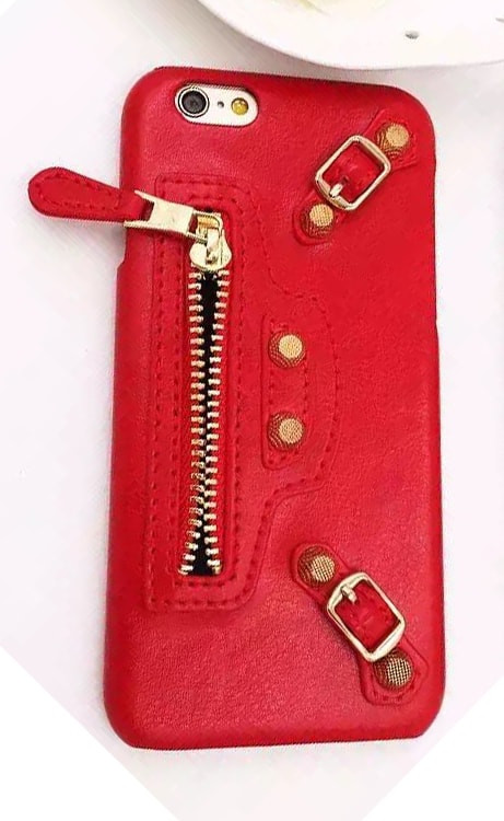 Balenciaga Leather iPhone 6 6s Plus Case - Red