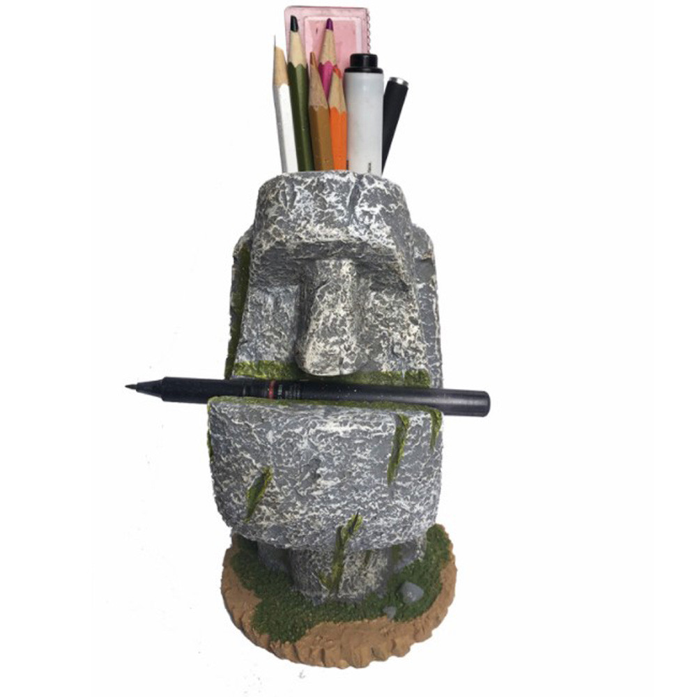 Moai Stone Pencil Holder