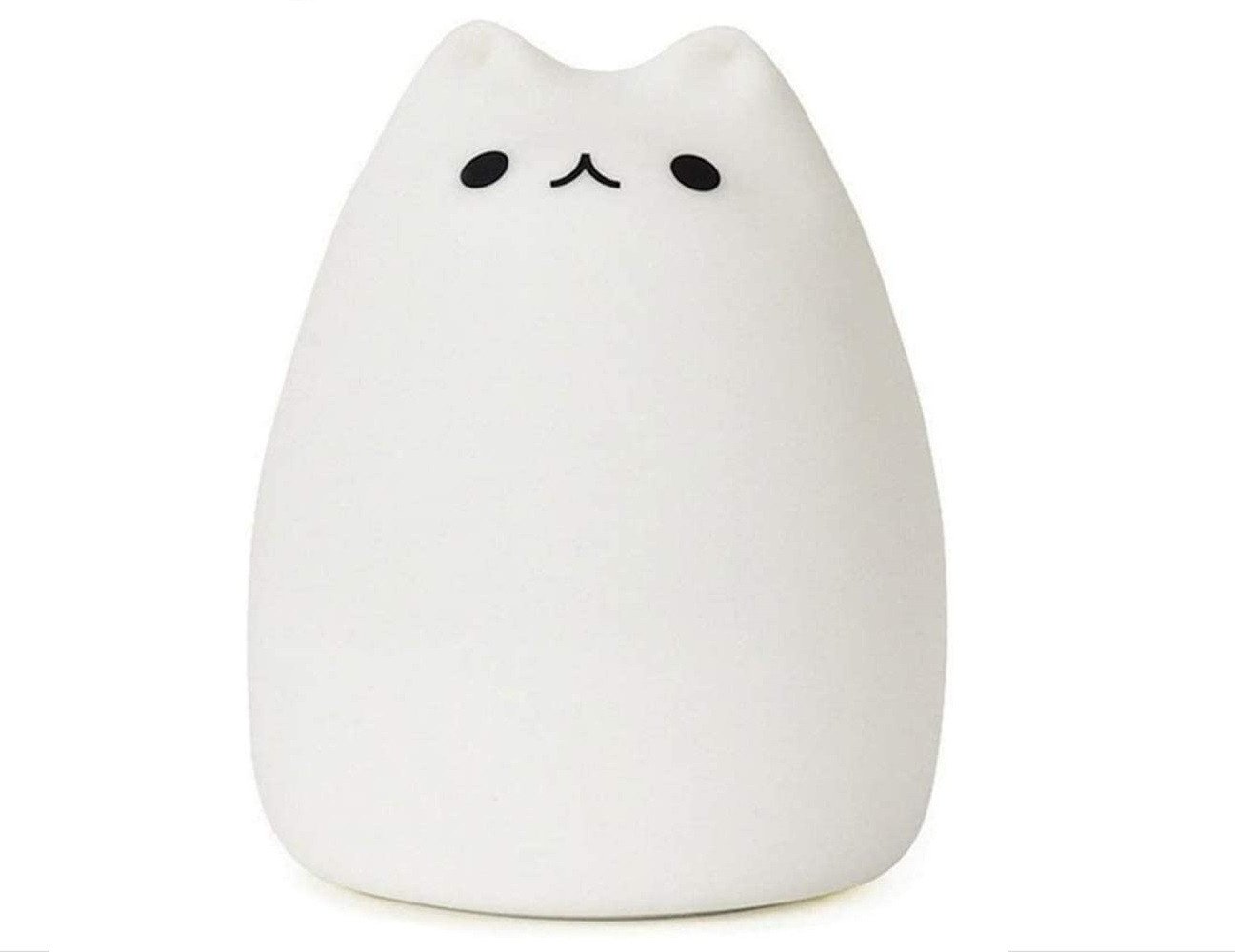 GLIME Children Kids Night Light LED Cat Silicone Toy Nightlight for Baby Nursery Bedrooms 8 Colors