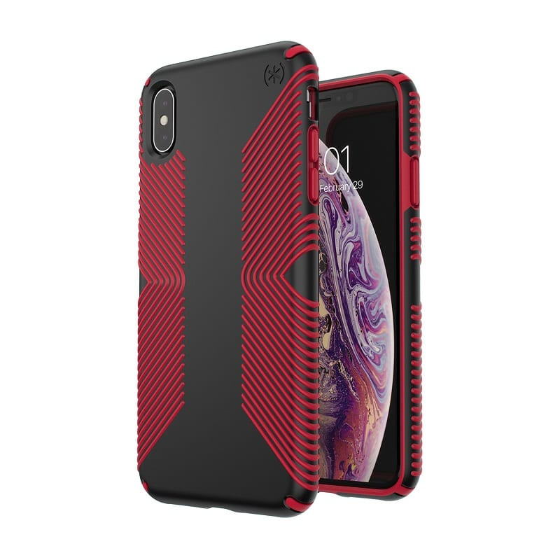 Speck Presidio Grip iPhone XS Max Black/Dark Poppy Red