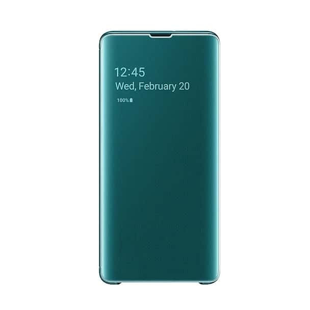 Official Samsung Galaxy S10+ Plus Clear View Cover Case - Green