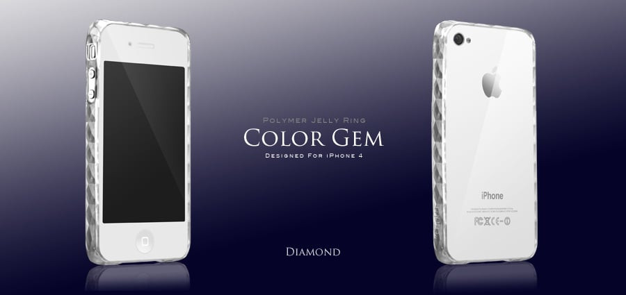 More Color Gem Polymer Jelly Ring for iPhone 4 AP13-024 (Yellow)