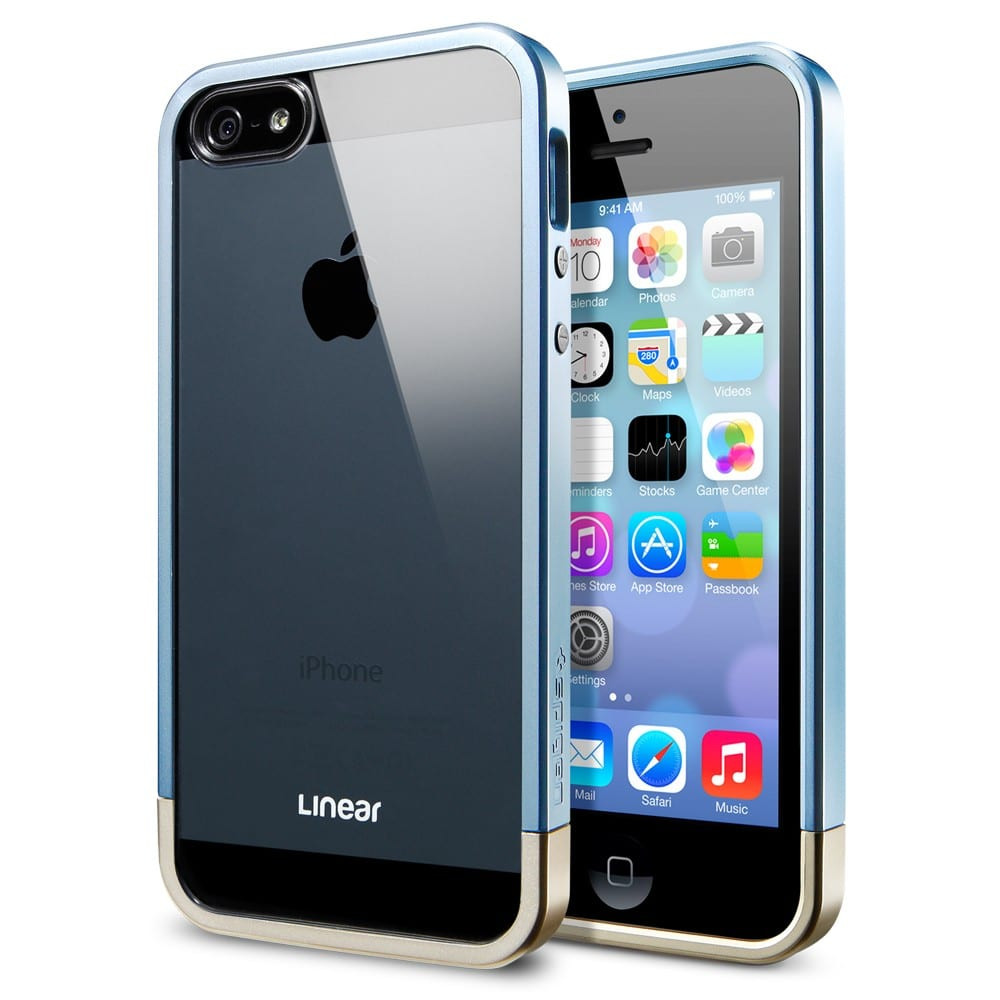 Spigen SPG Linear Metal Crystal iPhone 5 Case Metal Blue