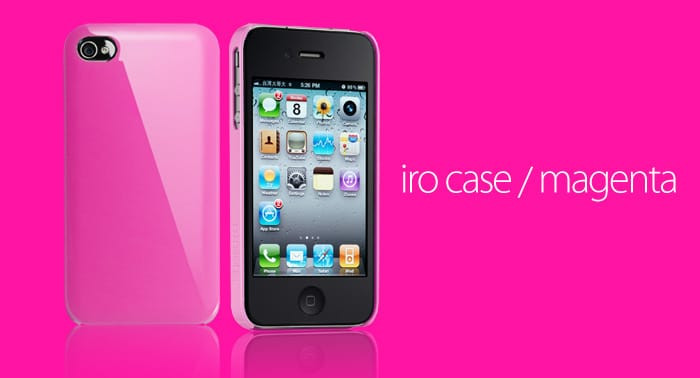 Essential TPE Iro Glossy Magenta Pink UV Coating Snap Case for iPhone 4