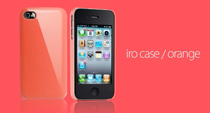 Essential TPE Iro Glossy Orange UV Coating Snap Case for iPhone 4