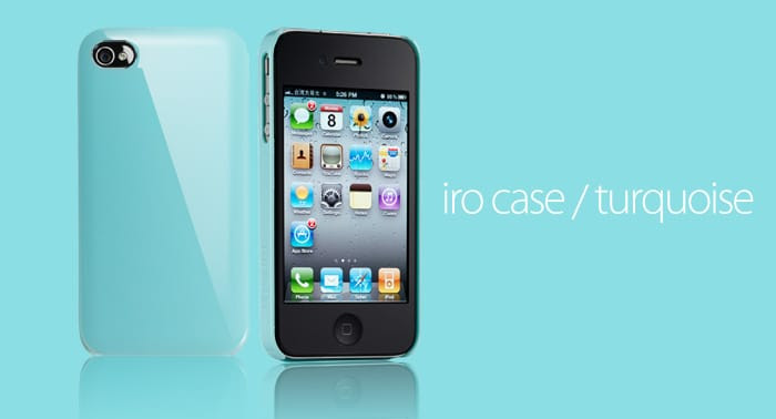 Essential TPE Iro Glossy Turquoise UV Coating Snap Case for iPhone 4