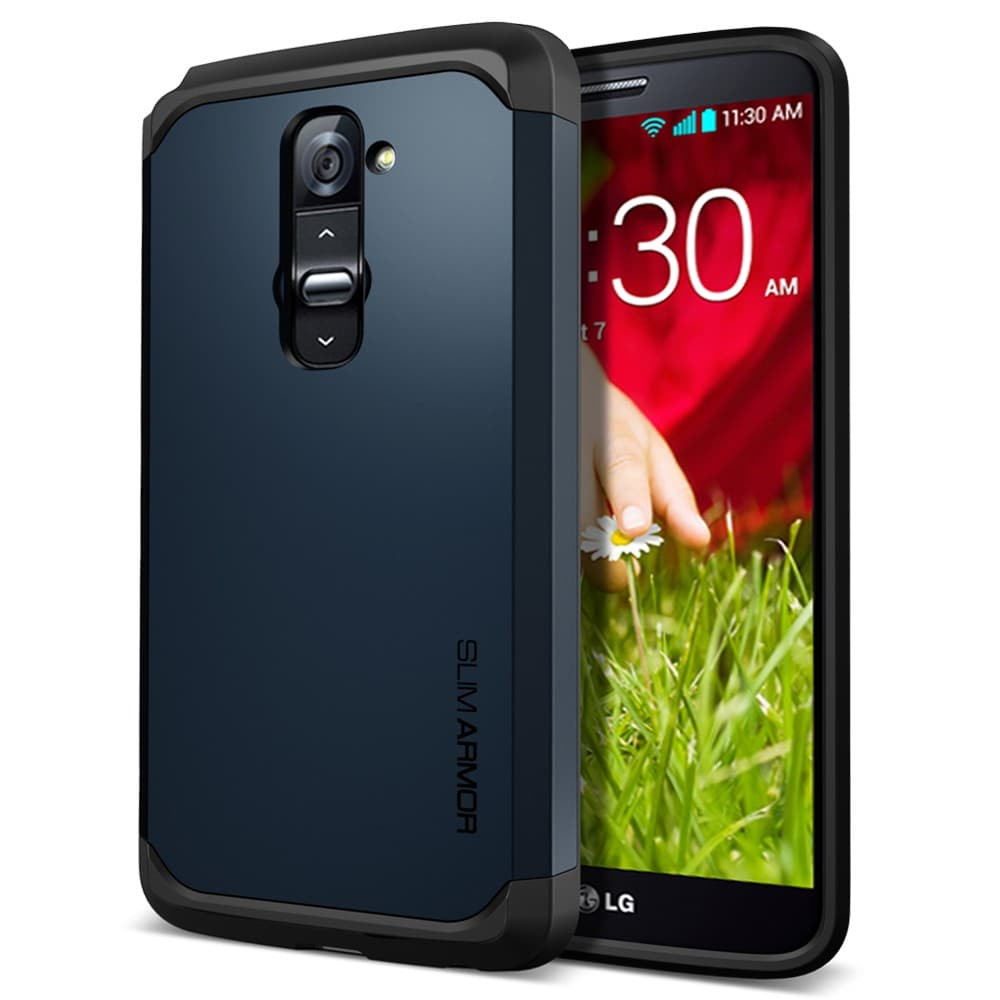 LG G2 Case Spigen SGP Slim Armor Metal Slate