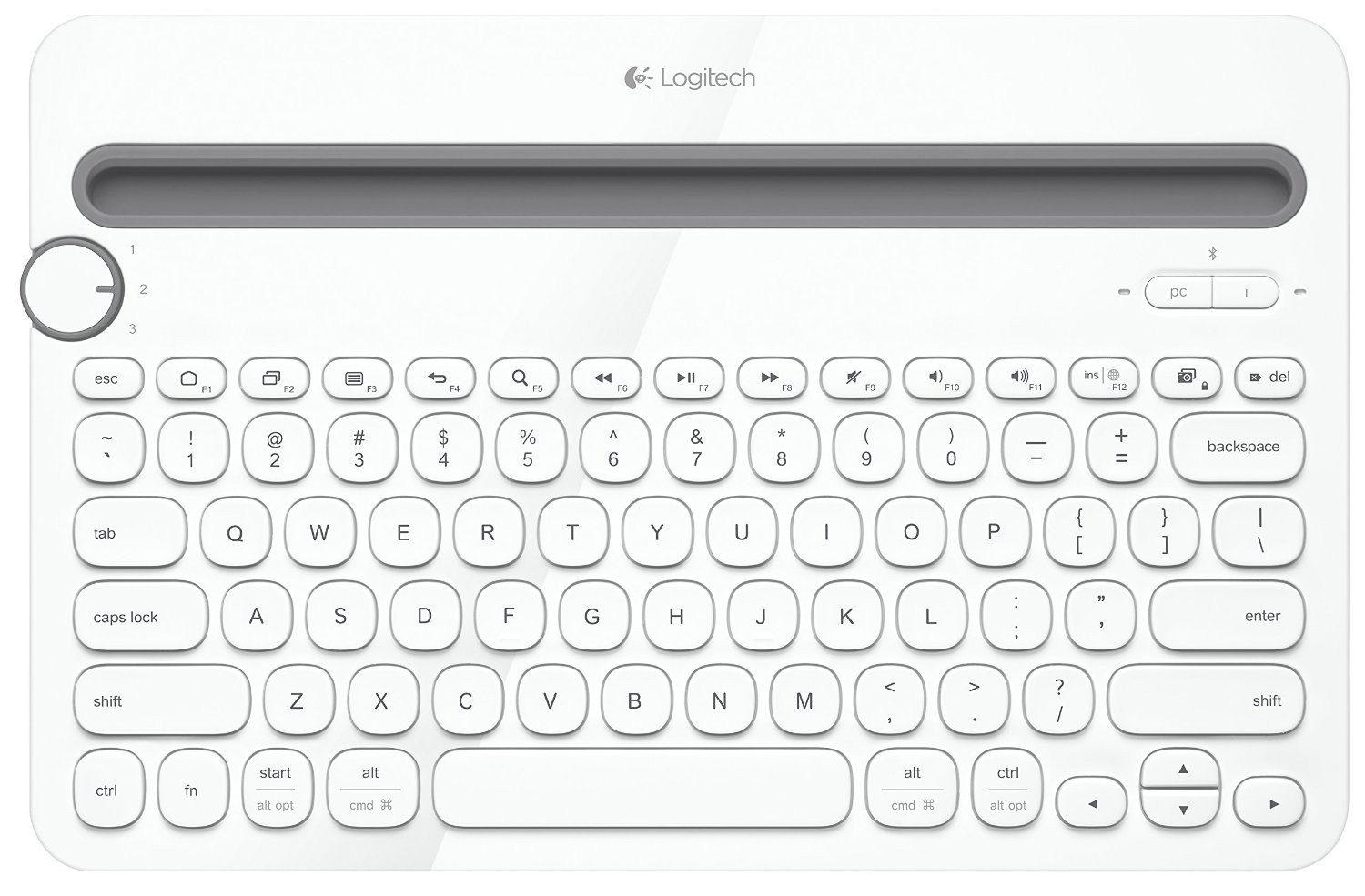 Logitech Multi-Device K480 Wireless Bluetooth Keyboard - White