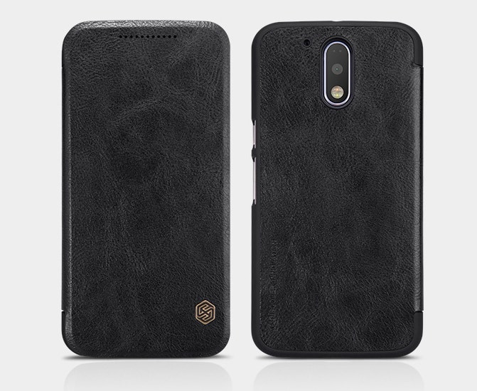 Genuine Leather Flip Case For Moto Z