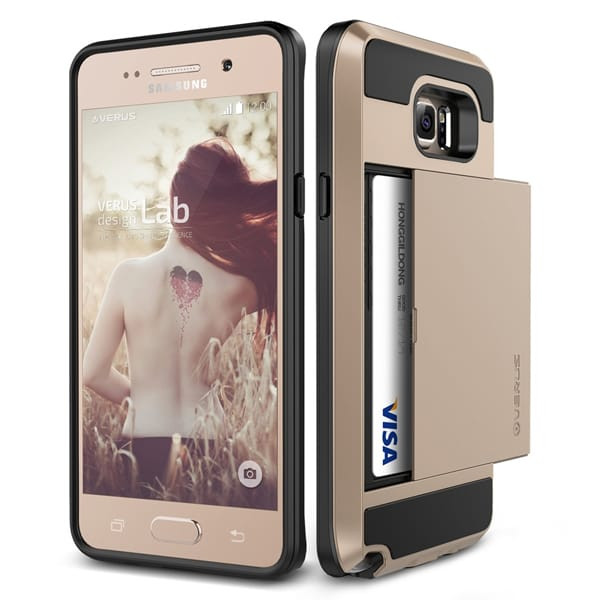 Verus Damda Hard Credit Card ID Holder Case For Galaxy Note 5 Gold