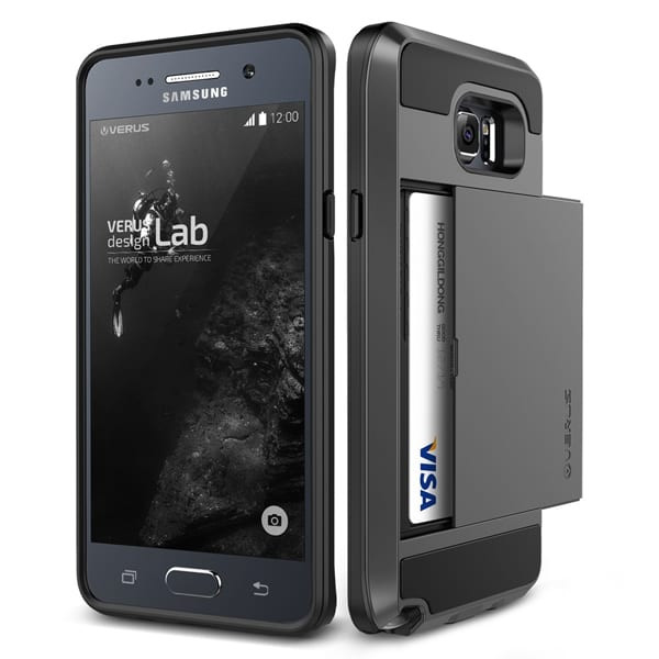 Verus Damda Hard Credit Card ID Holder Case For Galaxy Note 5 Steel Silver