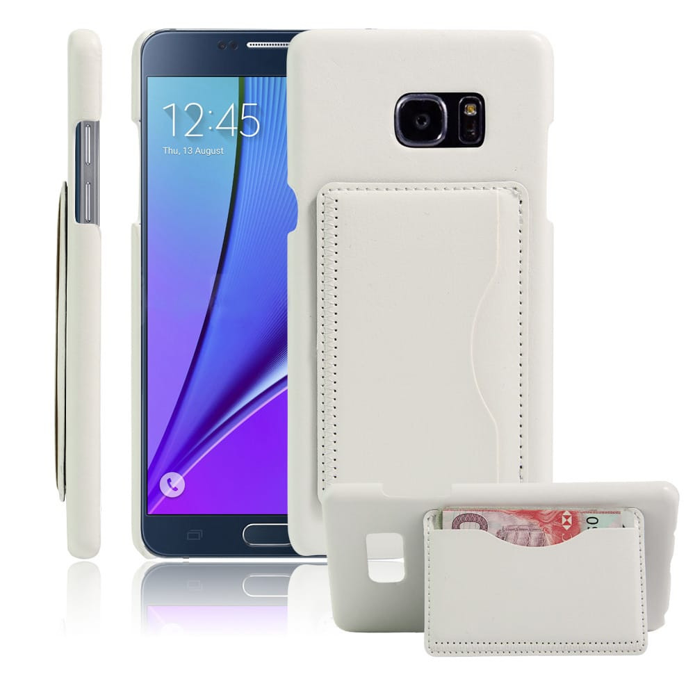 Leather Cardholder Back Case For Galaxy Note 7 White