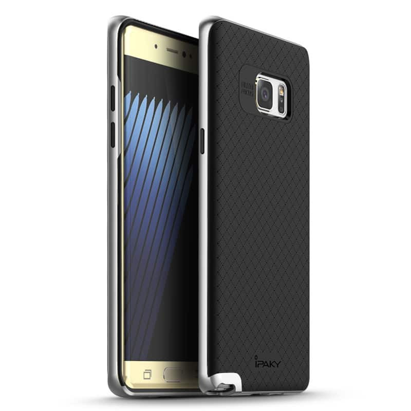 Galaxy Note 7 Neo Hybrid Type iPaky Protective Grip Case Silver