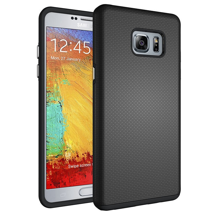 Tough Armor Type Protective Rubber Case for Galaxy Note 7 Black