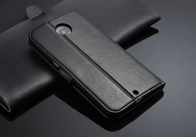 Genuine Leather Wallet Card Holder ID Case for Nexus 6P