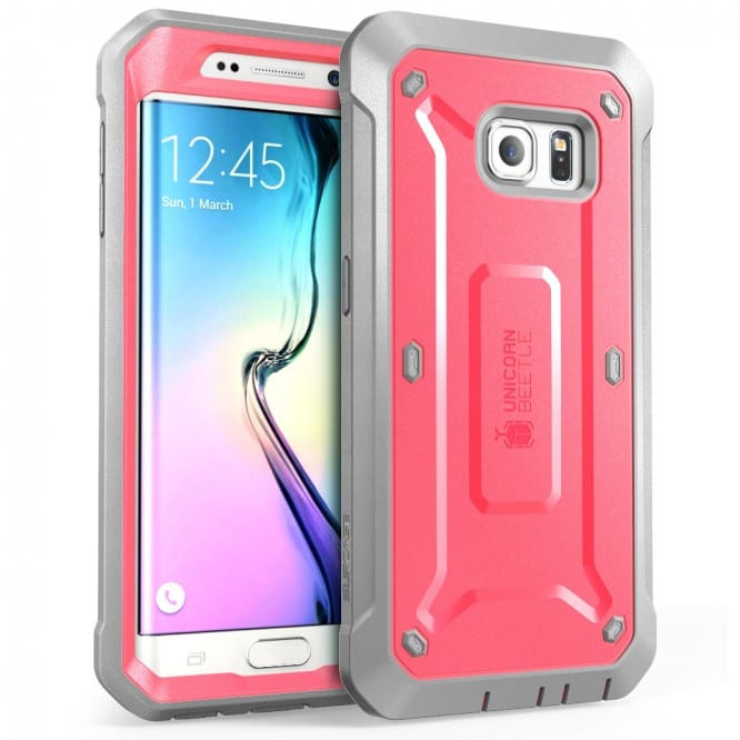 Galaxy S6 Supcase Unicorn Beetle Pro Rugged Holster Case Pink/Gray