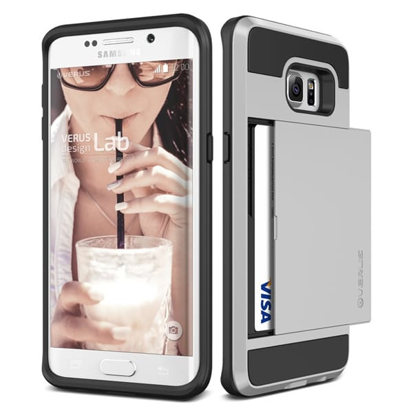 Verus Damda Hard Credit Card ID Holder Case For Galaxy S6 Edge Plus Satin Silver