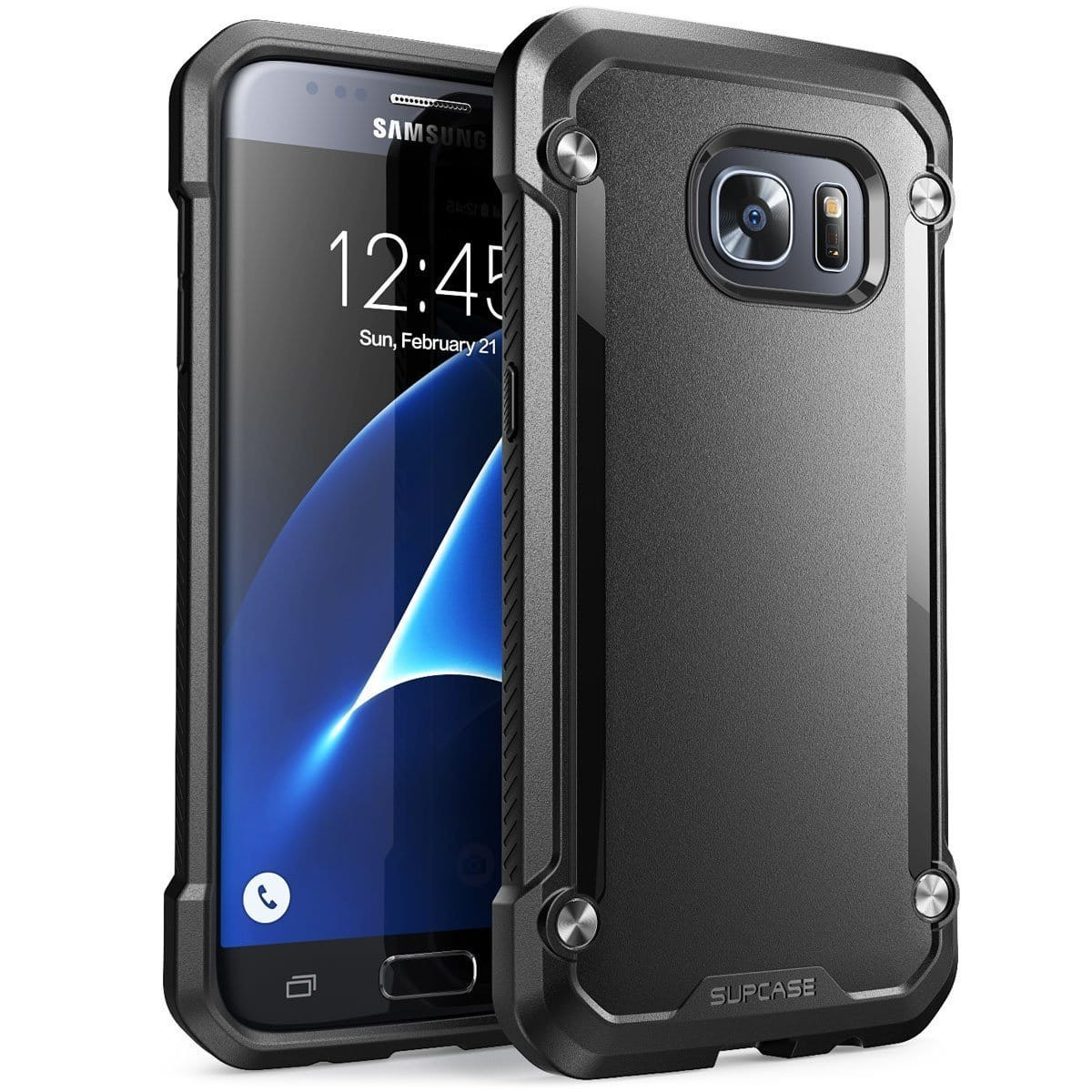Galaxy S7 Unicorn Beetle Hybrid Protective Bumper Case - Black