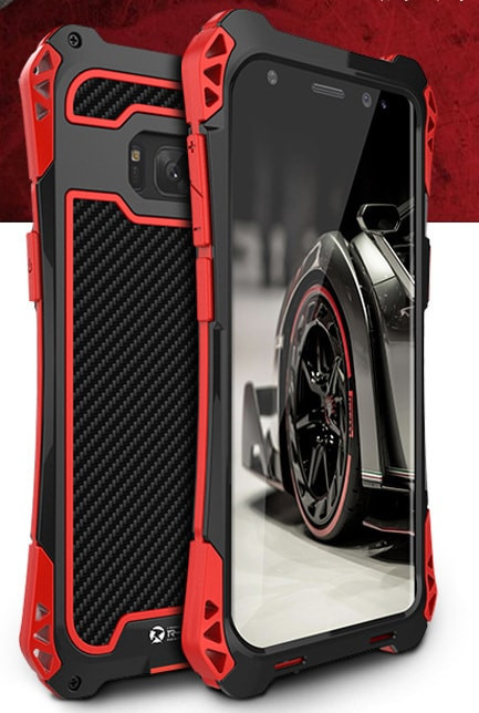 Galaxy S8+ Plus Carbon Fiber Metal Waterproof Dustproof Shockproof Case