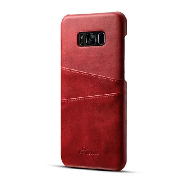 Vintage Leather Back Card Holder Case For Galaxy S8+ Plus