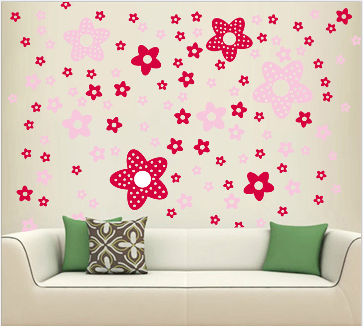 Pink Stars Wall Decal Sticker