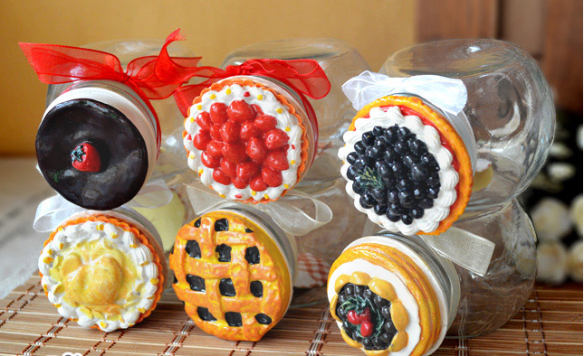 Cute Pie Top Candy Mason Jar 650ml 22oz