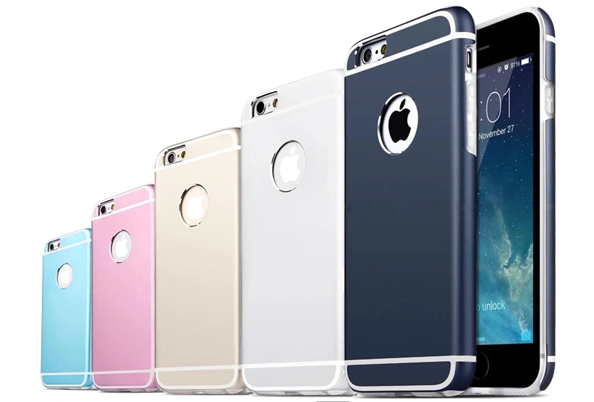 Sleek Metallic Full Protection Apple Logo Case for iPhone 6 (4.7 inches)