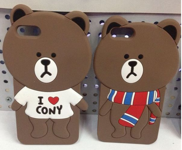 Line 3D Brown Bear Character for iPhone 5 5s